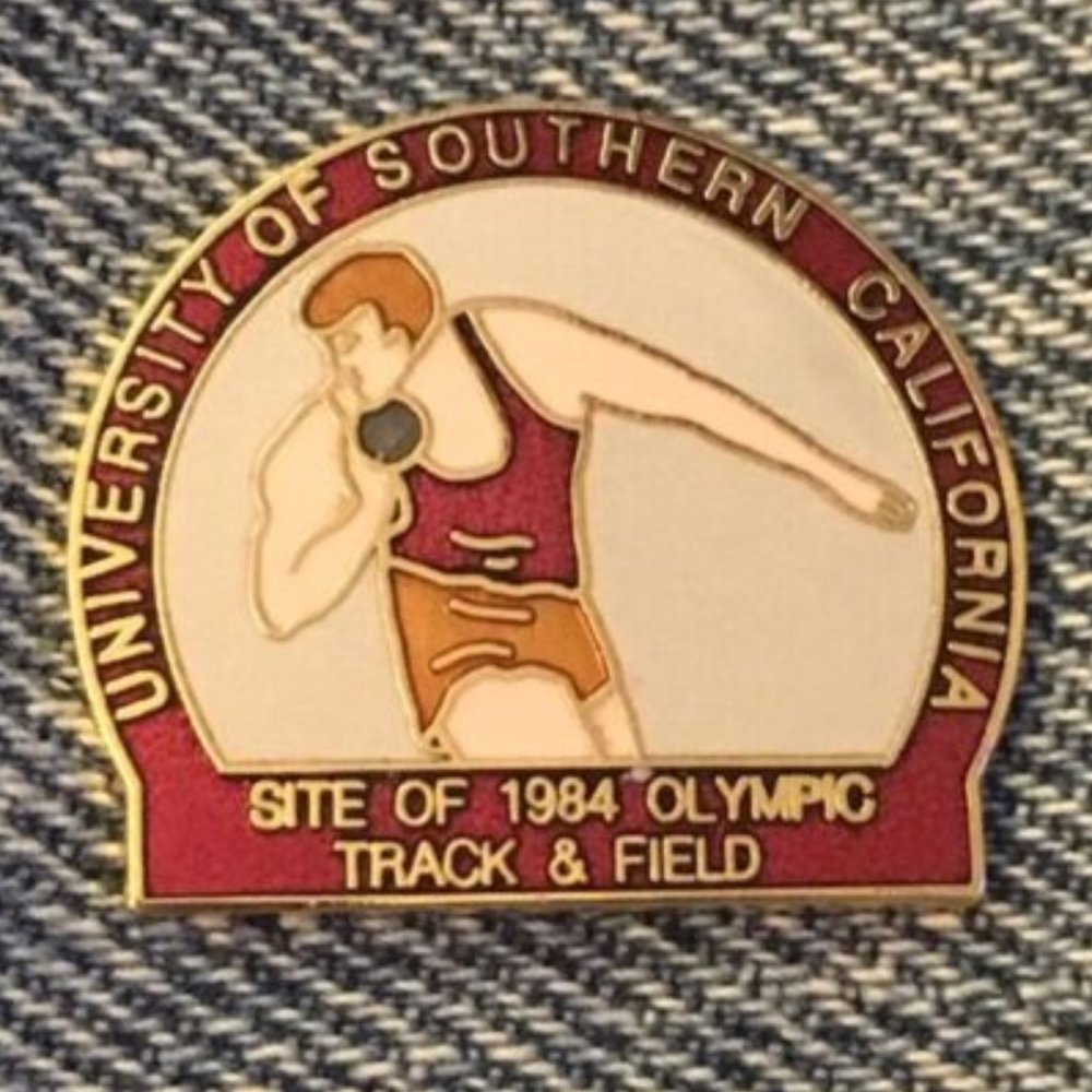 Shot Put Olympic Pin~1984 Los Angeles~USC Venue Site~Cloisonné by Sun Unlimited